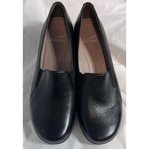 Dansko sz 8 Farah Milled Nappa Blk Leather Comfort Loafers EUC all day comfort